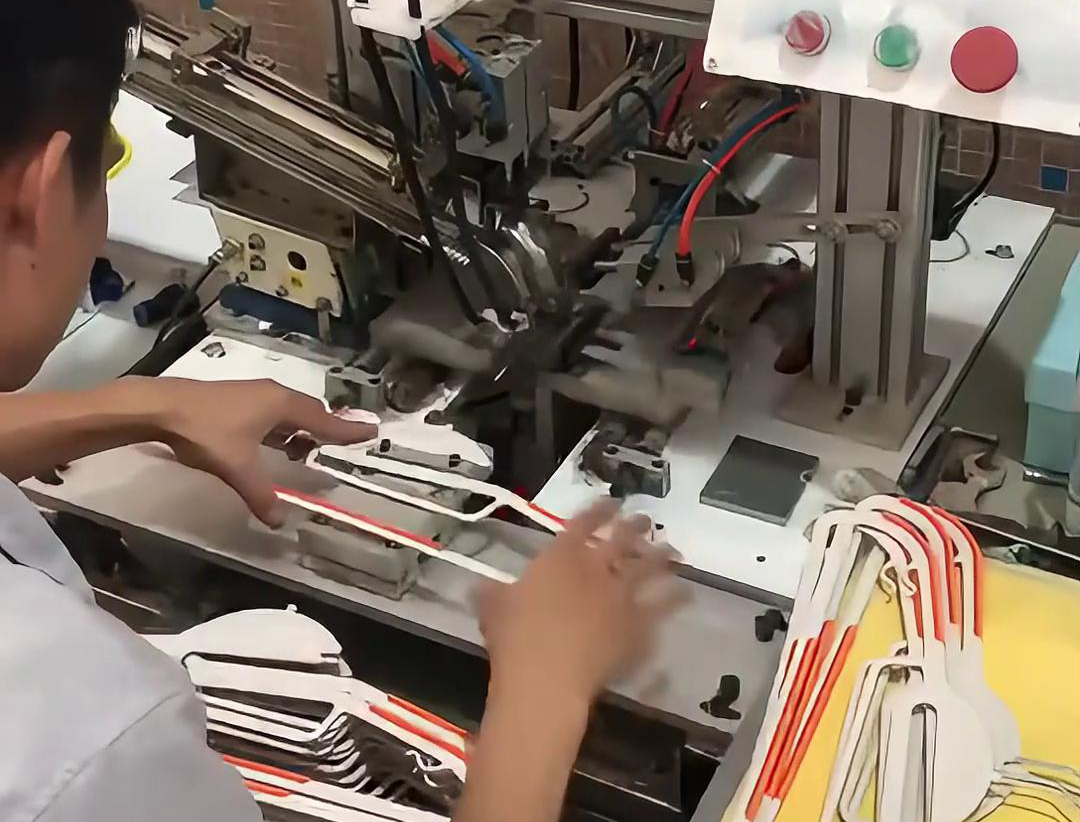 你知道衣架的铁钩是怎么插入到塑料里面的吗，要利用到